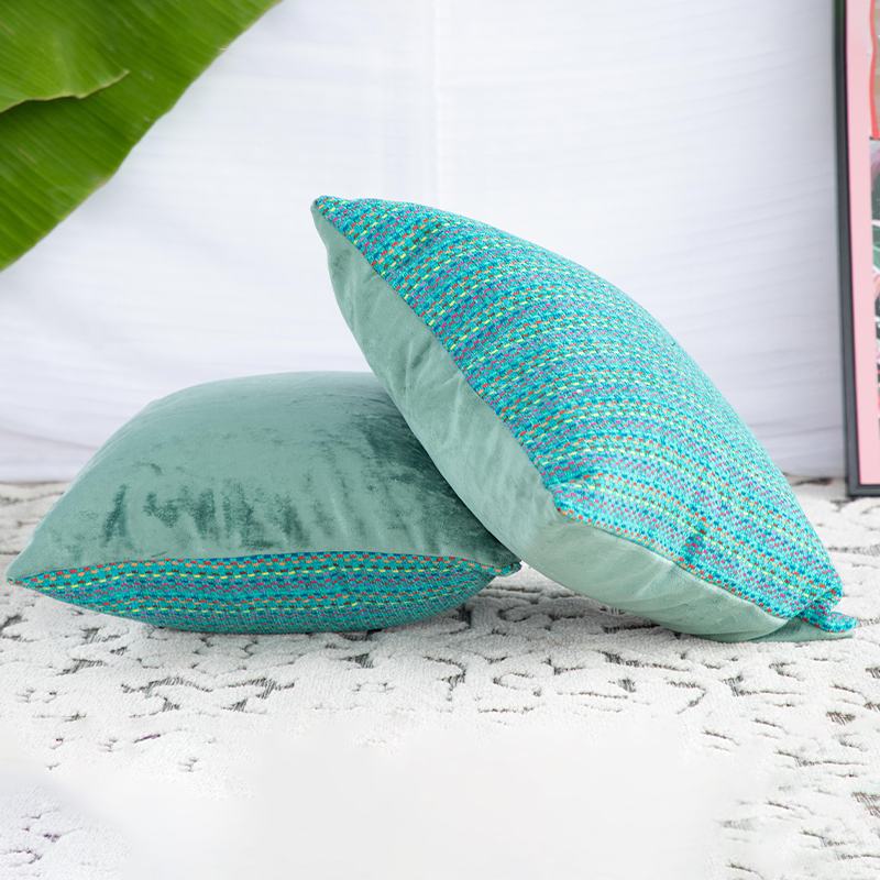 Spooned checkered pillows (18 by 18)